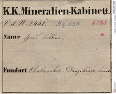 Etiketten zu Silber Gediegen (NHMW-MIN-Aq556)